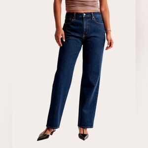 NEW A&F Curve Love High Rise Vintage Straight Jean 24/00 L